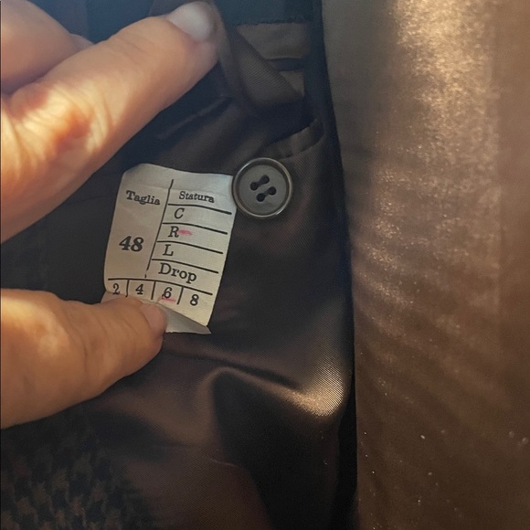 E. DeSimone Classic Brown Houndstooth Men's Neapolitan Style Blazer - Picture 3 of 14